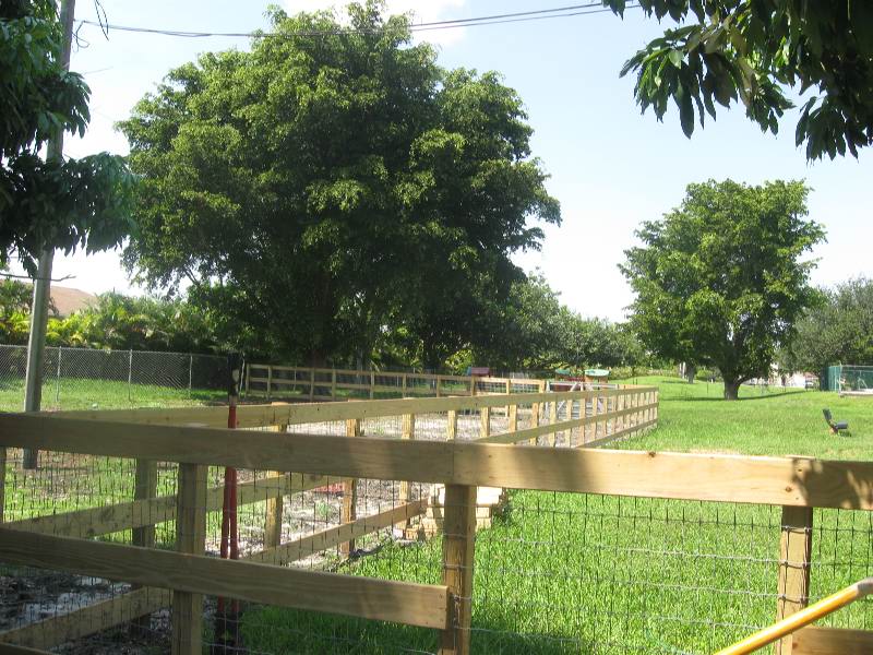 Commercial wood fence installation for privacy screening around patios, service areas, and work zones