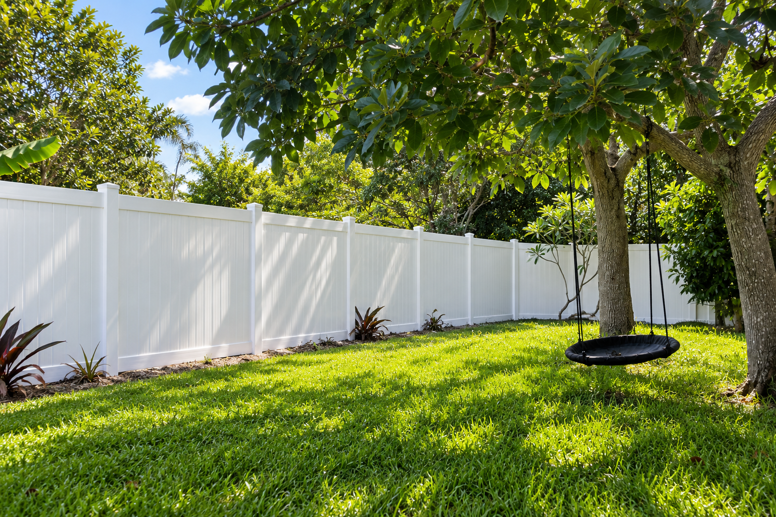 Backyard privacy fence installation for patios, pools, pets, landscaping, entertaining, and outdoor living