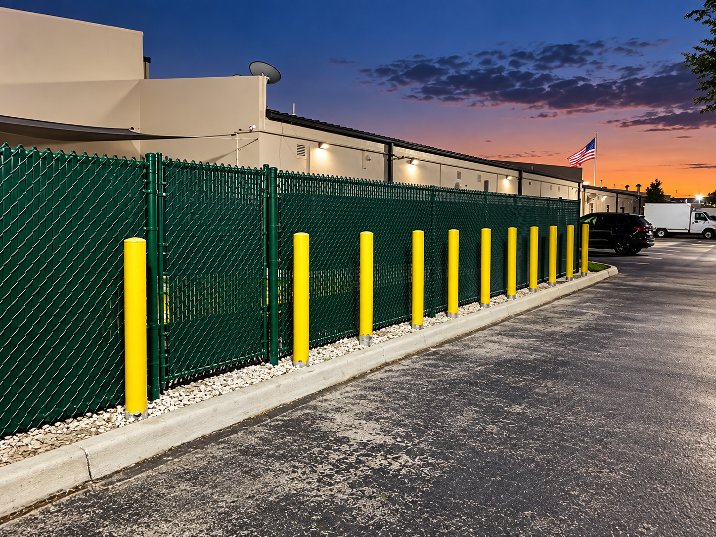 Commercial privacy fence installation for visual screening, perimeter protection, service yards, and managed properties